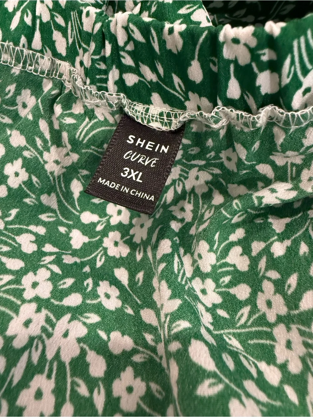 Green and White Ditsy Floral Print Tiered Layered Ruffle Effect Skirt